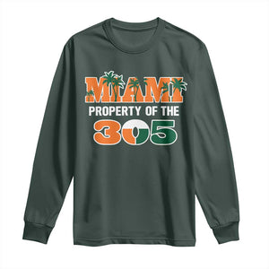 305 Miami Pride Long Sleeve Shirt Urban Style Miami Beach Graphic TS10 Dark Forest Green Print Your Wear
