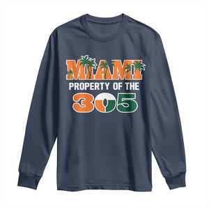 305 Miami Pride Long Sleeve Shirt Urban Style Miami Beach Graphic TS10 Navy Print Your Wear