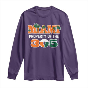 305 Miami Pride Long Sleeve Shirt Urban Style Miami Beach Graphic TS10 Purple Print Your Wear