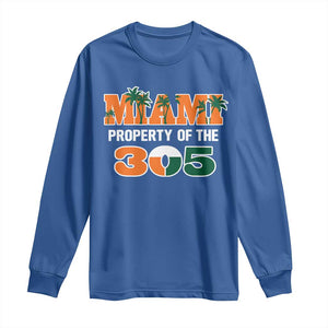 305 Miami Pride Long Sleeve Shirt Urban Style Miami Beach Graphic TS10 Royal Blue Print Your Wear