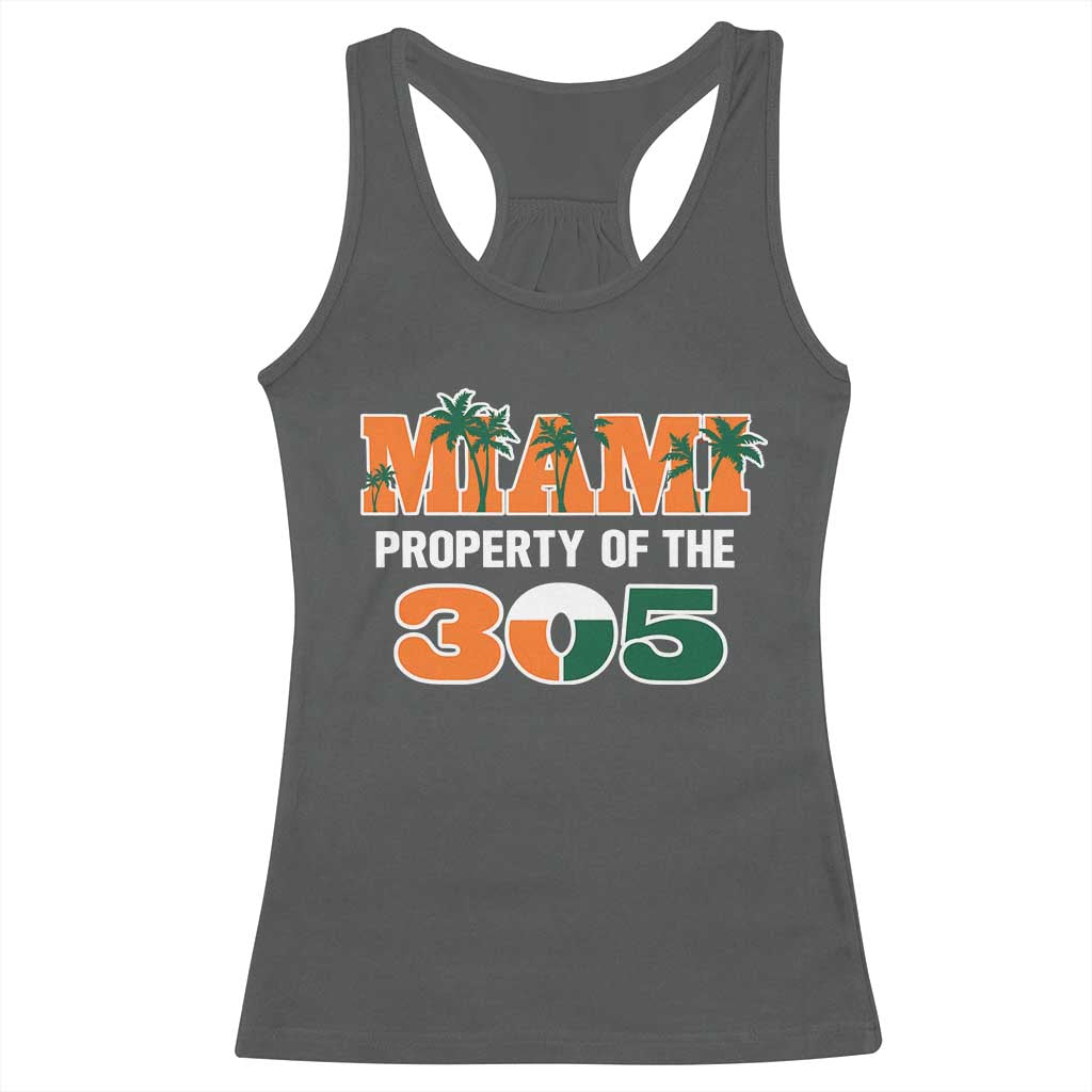 305 Miami Pride Racerback Tank Top Urban Style Miami Beach Graphic TS10 Dark Heather Print Your Wear