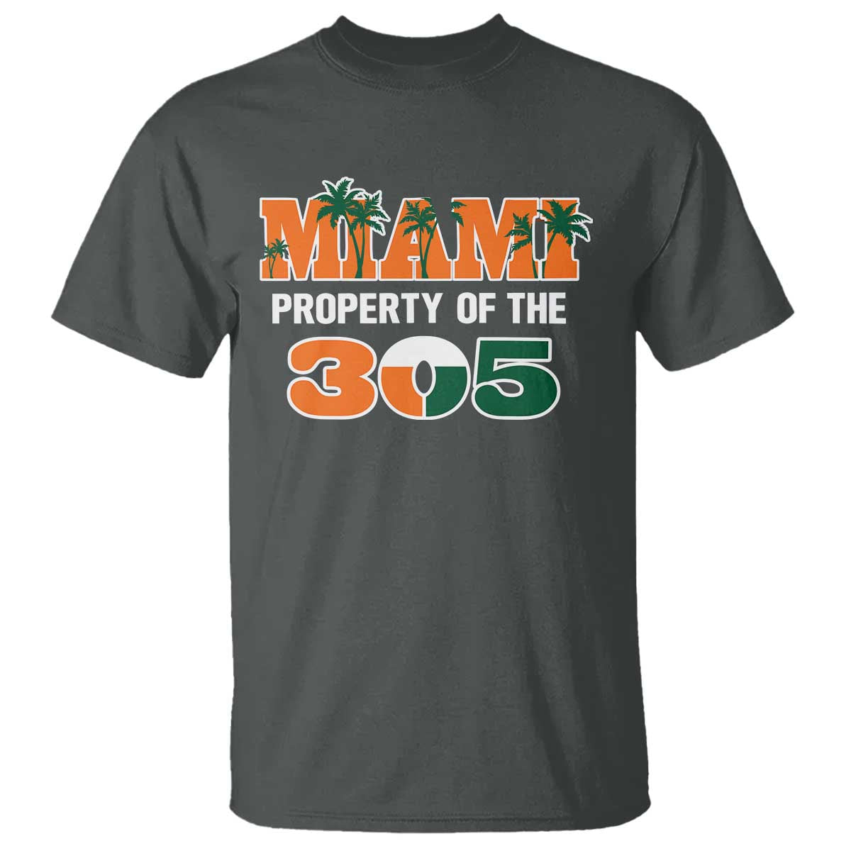 305 Miami Pride T Shirt Urban Style Miami Beach Graphic TS10 Dark Heather Print Your Wear