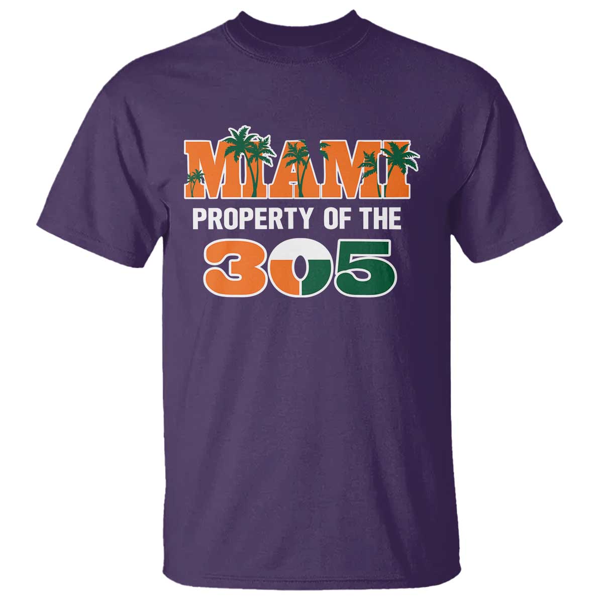 305 Miami Pride T Shirt Urban Style Miami Beach Graphic TS10 Purple Print Your Wear