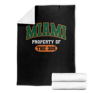 305 Miami Throw Blanket Florida FL Vintage Athletic Sports TS10 Black Print Your Wear