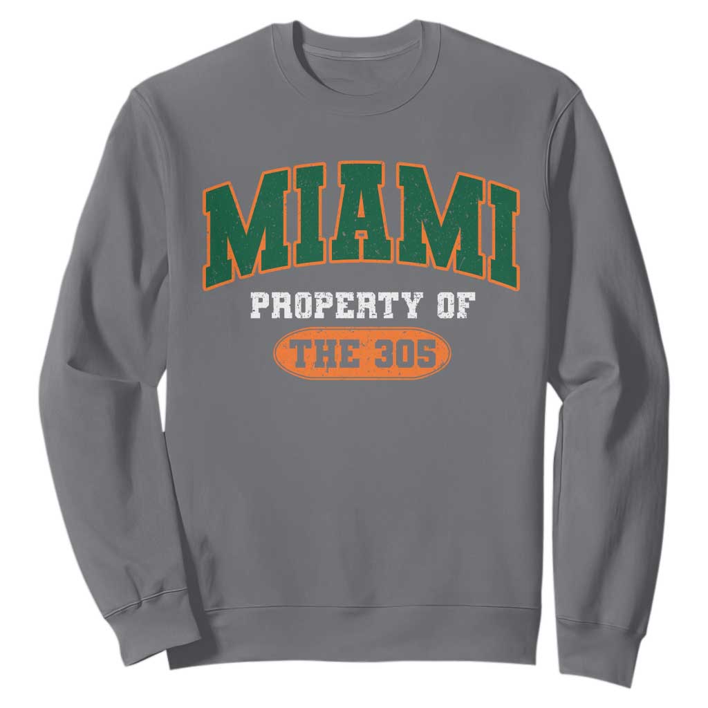 305 Miami Sweatshirt Florida FL Vintage Athletic Sports TS10 Charcoal Print Your Wear