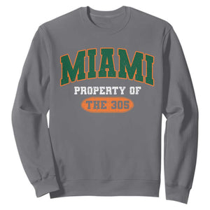 305 Miami Sweatshirt Florida FL Vintage Athletic Sports TS10 Charcoal Print Your Wear