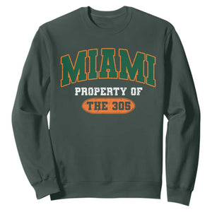 305 Miami Sweatshirt Florida FL Vintage Athletic Sports TS10 Dark Forest Green Print Your Wear