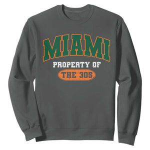 305 Miami Sweatshirt Florida FL Vintage Athletic Sports TS10 Dark Heather Print Your Wear