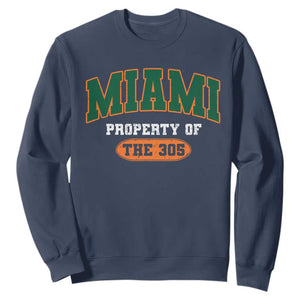 305 Miami Sweatshirt Florida FL Vintage Athletic Sports TS10 Navy Print Your Wear