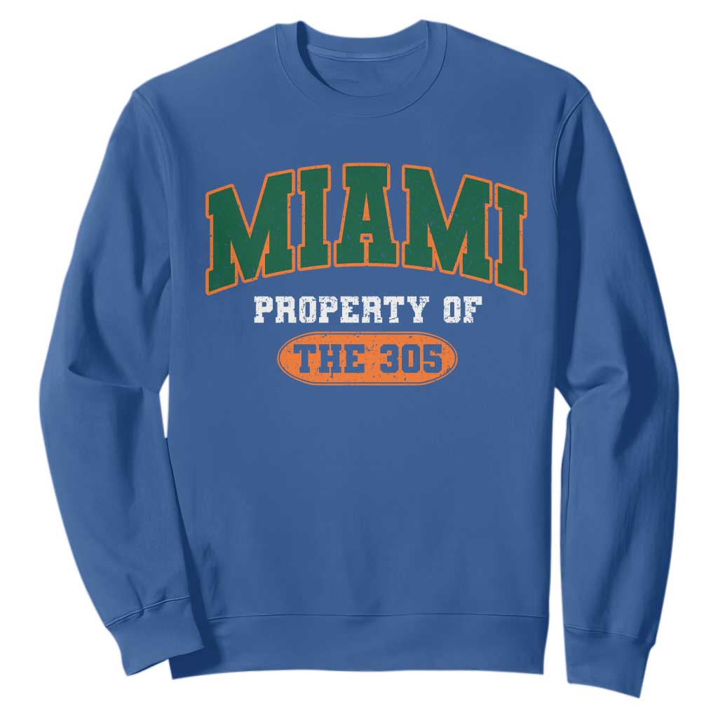 305 Miami Sweatshirt Florida FL Vintage Athletic Sports TS10 Royal Blue Print Your Wear