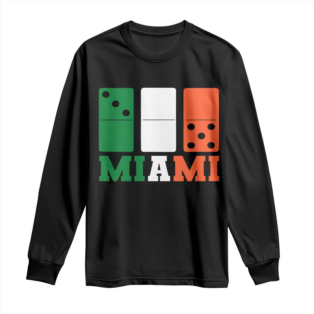 305 Miami Long Sleeve Shirt Three Zero Five Domino TS10 Black Print Your Wear