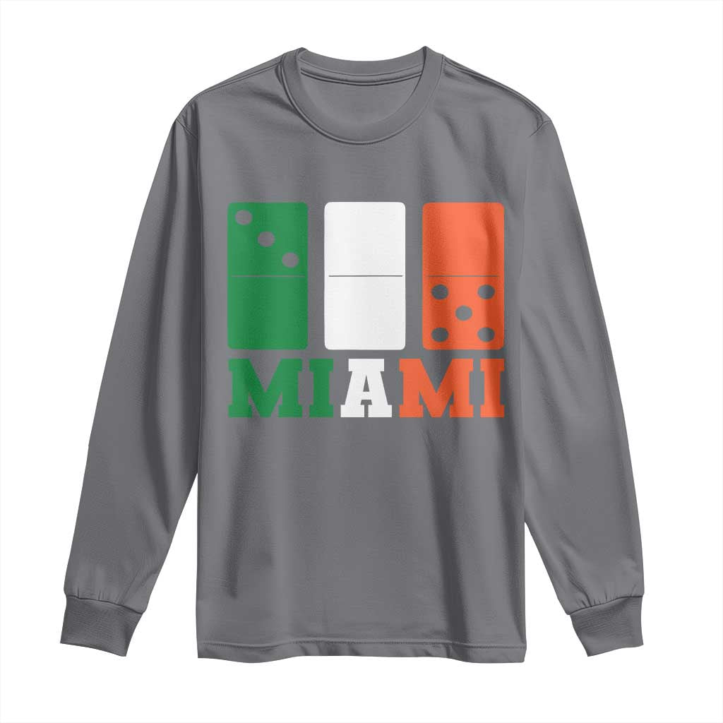 305 Miami Long Sleeve Shirt Three Zero Five Domino TS10 Charcoal Print Your Wear