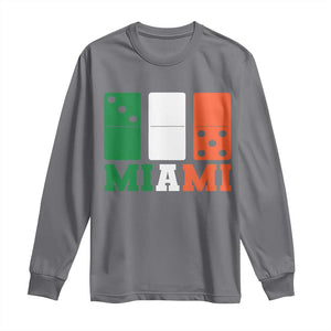 305 Miami Long Sleeve Shirt Three Zero Five Domino TS10 Charcoal Print Your Wear