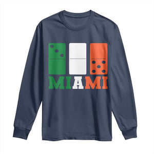305 Miami Long Sleeve Shirt Three Zero Five Domino TS10 Navy Print Your Wear