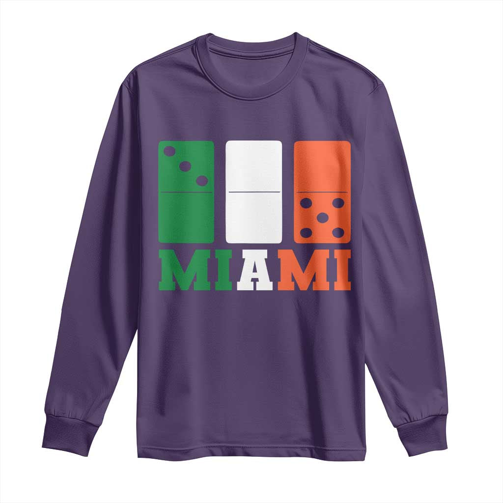 305 Miami Long Sleeve Shirt Three Zero Five Domino TS10 Purple Print Your Wear