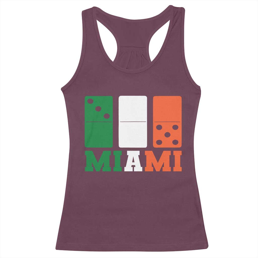 305 Miami Racerback Tank Top Three Zero Five Domino TS10 Maroon Print Your Wear
