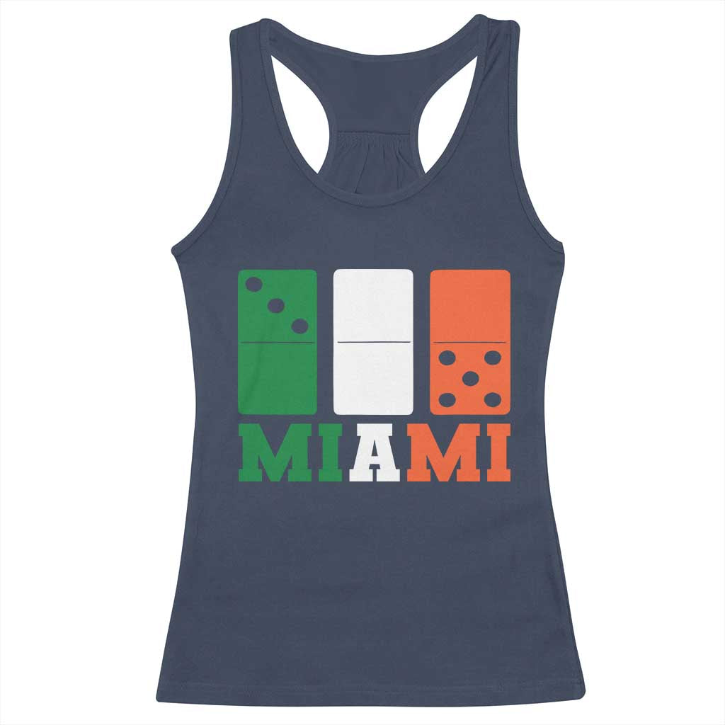 305 Miami Racerback Tank Top Three Zero Five Domino TS10 Navy Print Your Wear
