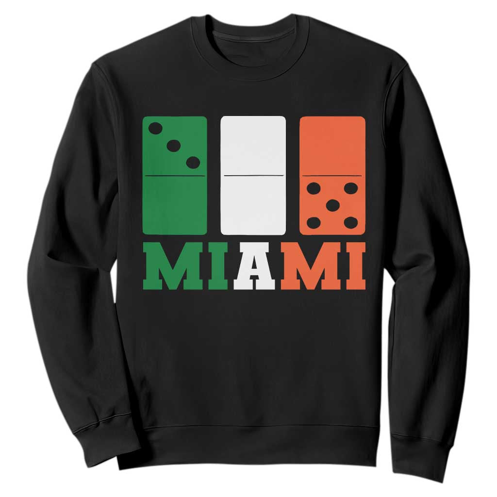 305 Miami Sweatshirt Three Zero Five Domino TS10 Black Print Your Wear