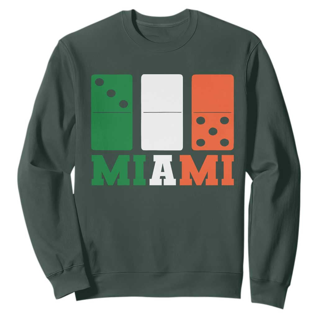 305 Miami Sweatshirt Three Zero Five Domino TS10 Dark Forest Green Print Your Wear