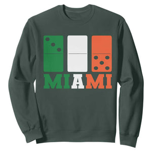 305 Miami Sweatshirt Three Zero Five Domino TS10 Dark Forest Green Print Your Wear
