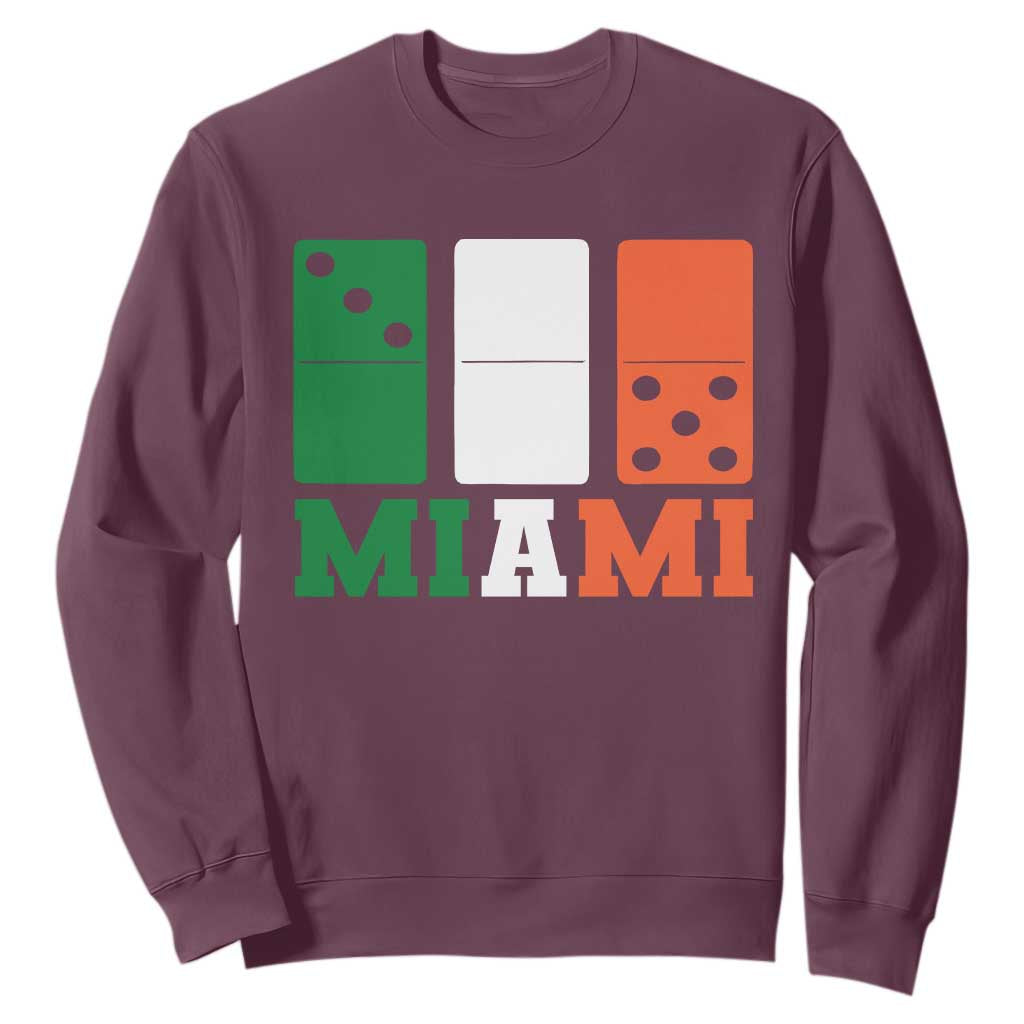 305 Miami Sweatshirt Three Zero Five Domino TS10 Maroon Print Your Wear