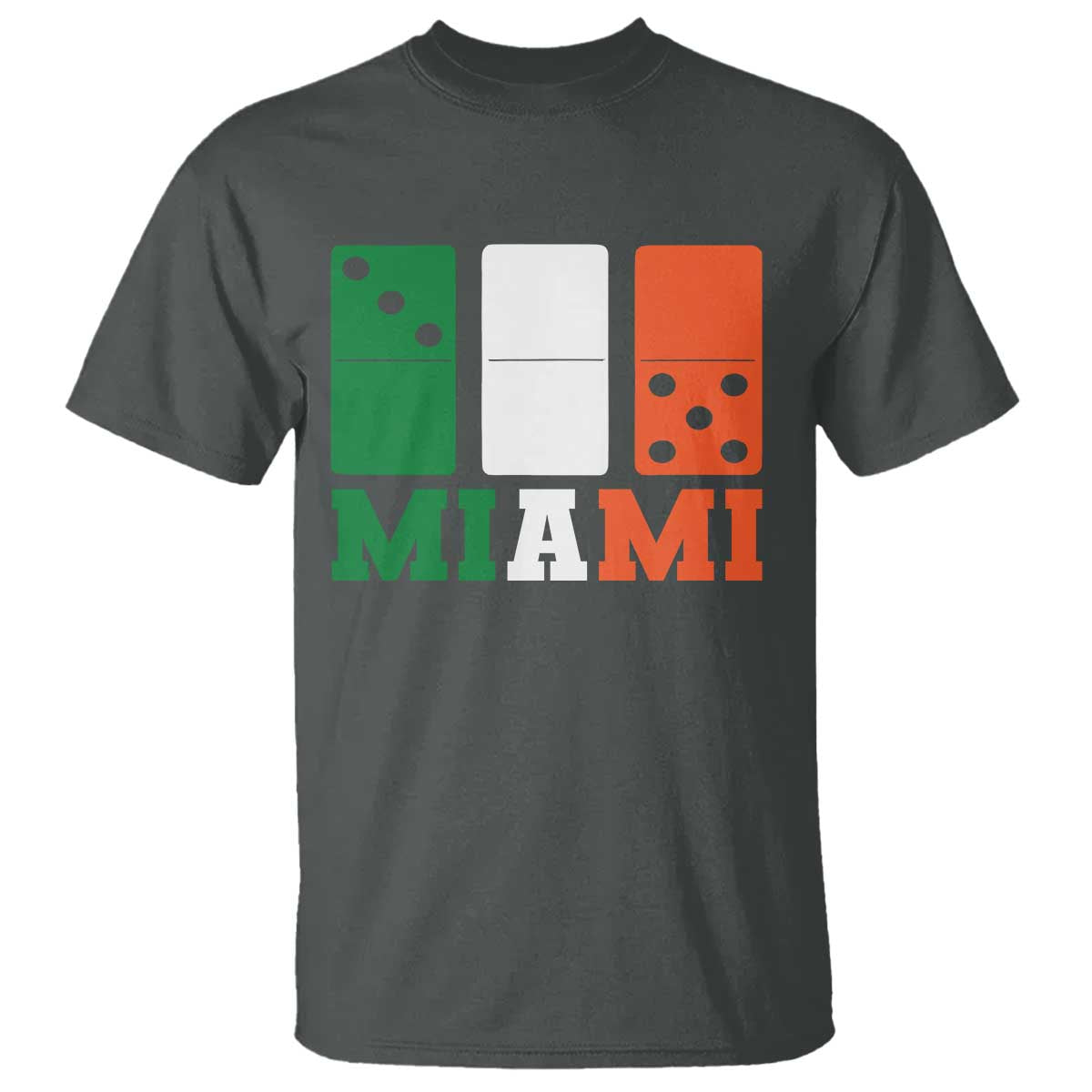 305 Miami T Shirt Three Zero Five Domino TS10 Dark Heather Print Your Wear