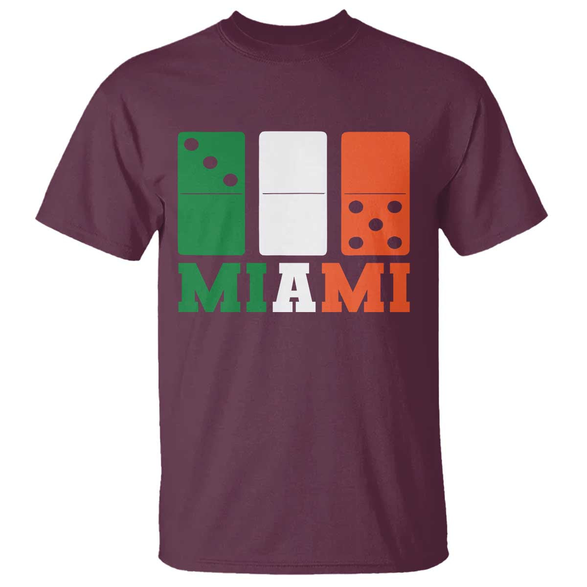 305 Miami T Shirt Three Zero Five Domino TS10 Maroon Print Your Wear