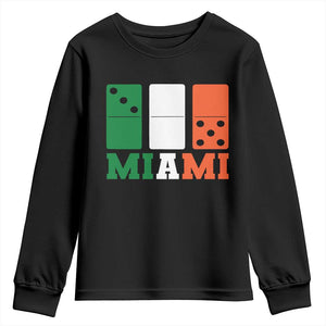 305 Miami Youth Sweatshirt Three Zero Five Domino TS10 Black Print Your Wear