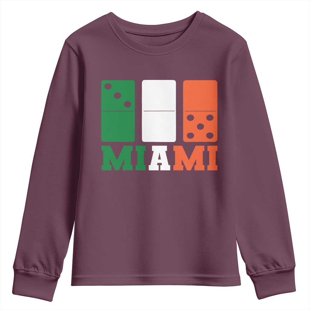 305 Miami Youth Sweatshirt Three Zero Five Domino TS10 Maroon Print Your Wear
