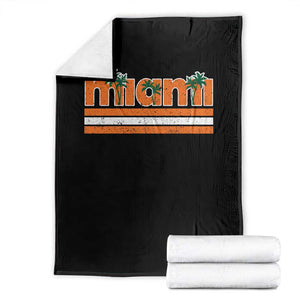 Miami Throw Blanket Florida FL Retro Vintage Weathered Athletic Sports TS10 Black Print Your Wear