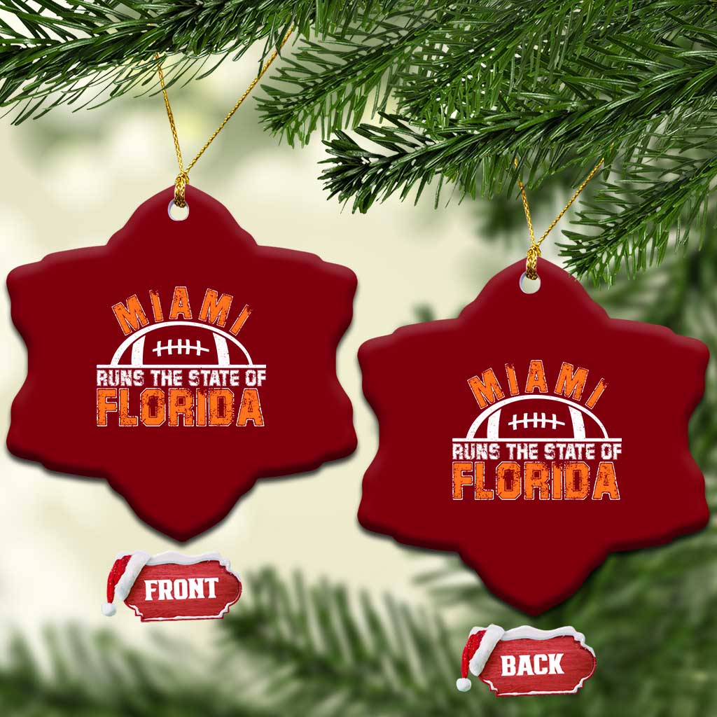 Miami Runs The State of Florida Dade County 305 Pride Ceramic Ornament TS10 Print Your Wear