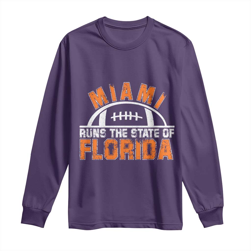 Miami Runs The State of Florida Dade County 305 Pride Long Sleeve Shirt TS10 Purple Print Your Wear