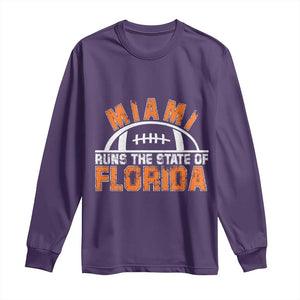 Miami Runs The State of Florida Dade County 305 Pride Long Sleeve Shirt TS10 Purple Print Your Wear