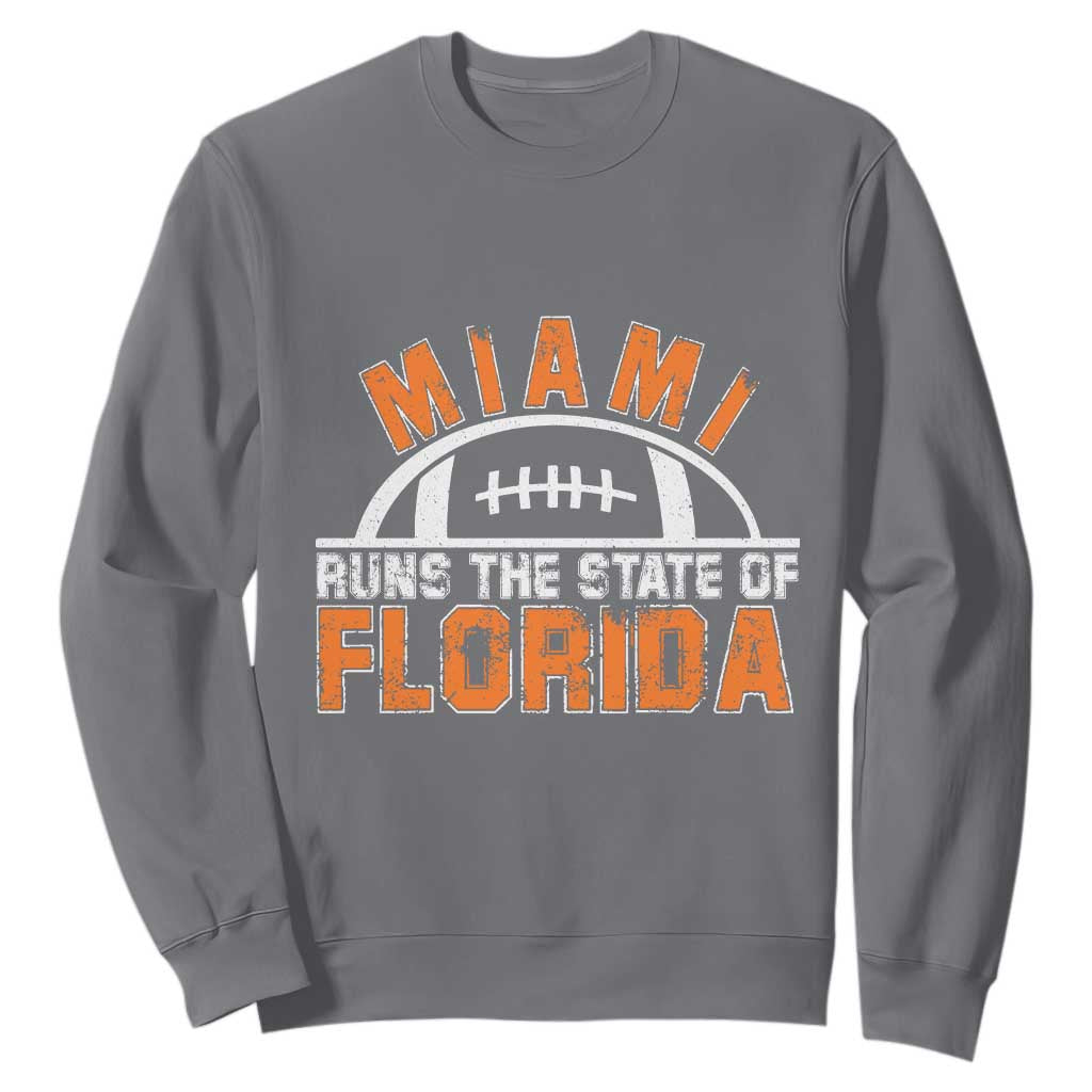 Miami Runs The State of Florida Dade County 305 Pride Sweatshirt TS10 Charcoal Print Your Wear