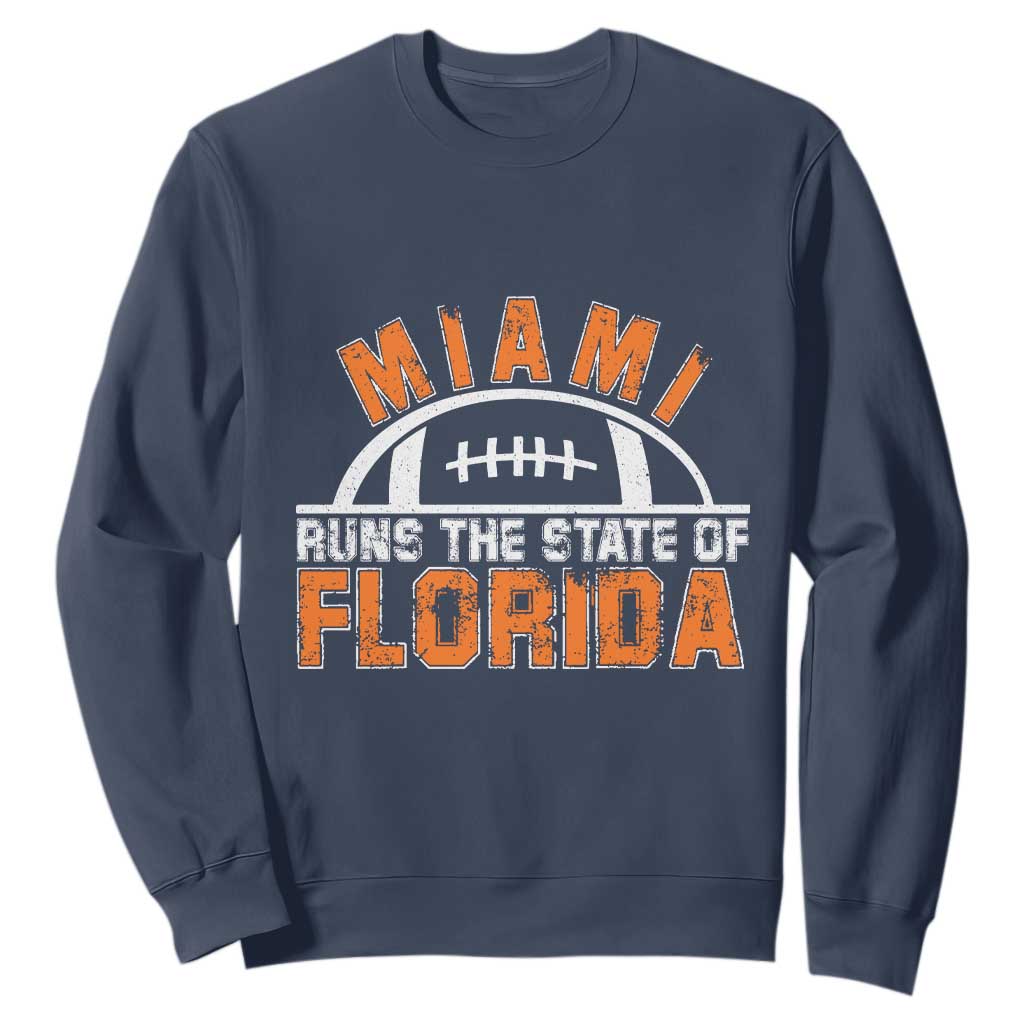 Miami Runs The State of Florida Dade County 305 Pride Sweatshirt TS10 Navy Print Your Wear