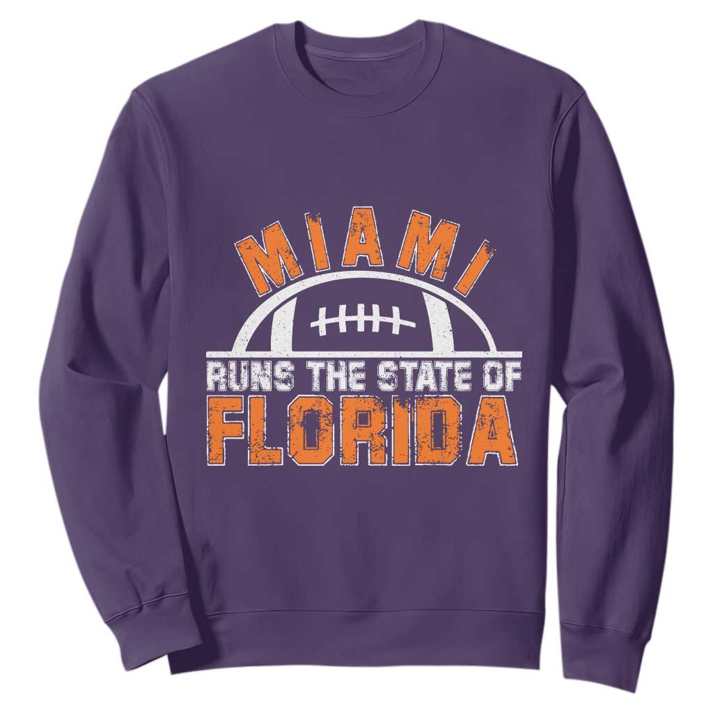 Miami Runs The State of Florida Dade County 305 Pride Sweatshirt TS10 Purple Print Your Wear