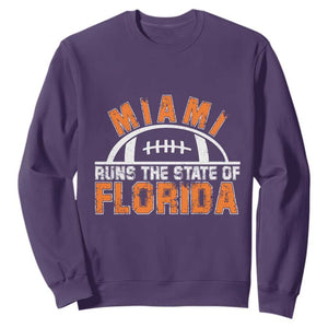 Miami Runs The State of Florida Dade County 305 Pride Sweatshirt TS10 Purple Print Your Wear