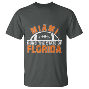 Miami Runs The State of Florida Dade County 305 Pride T Shirt TS10 Dark Heather Print Your Wear