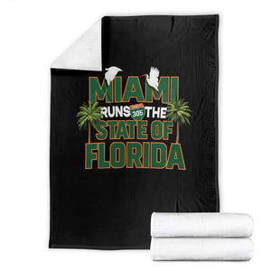 Miami Runs The State of Florida Throw Blanket FL Miami Dade County 305 Pride TS10 Black Print Your Wear