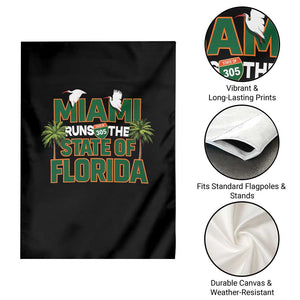 Miami Runs The State of Florida Garden Flag FL Miami Dade County 305 Pride TS10 Print Your Wear