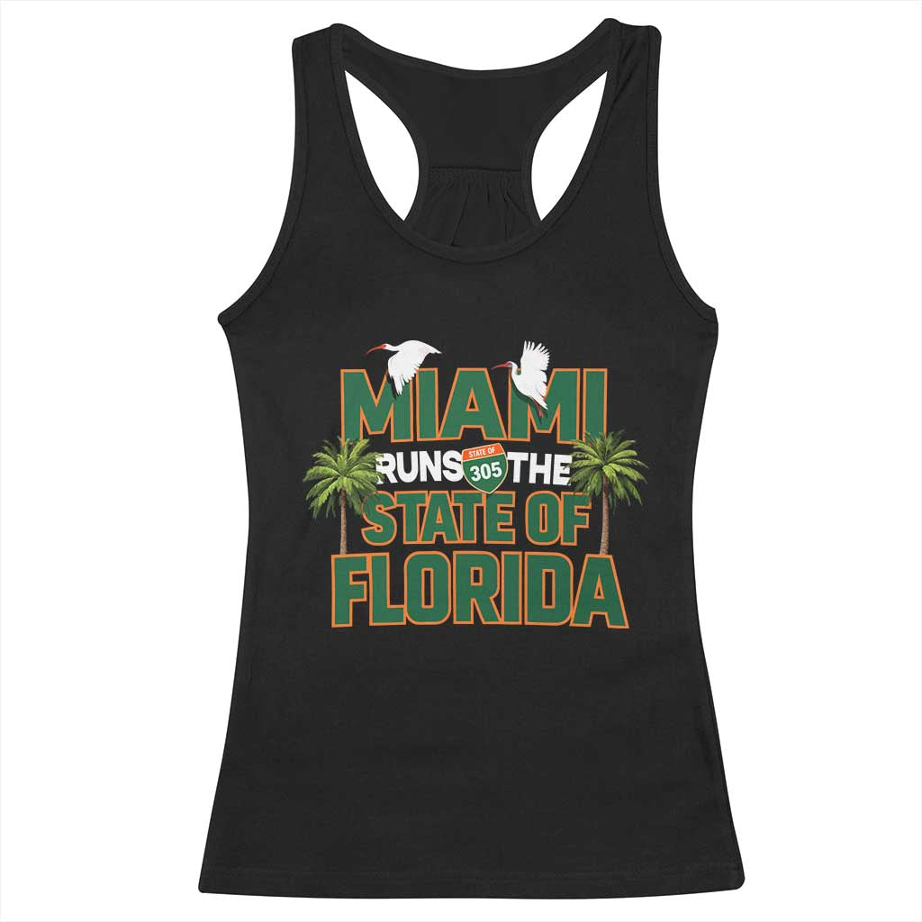 Miami Runs The State of Florida Racerback Tank Top FL Miami Dade County 305 Pride TS10 Black Print Your Wear