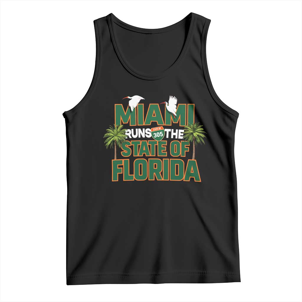 Miami Runs The State of Florida Tank Top FL Miami Dade County 305 Pride TS10 Black Print Your Wear