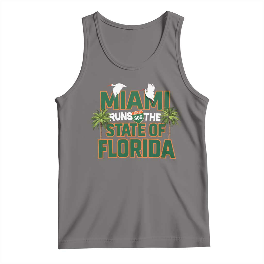 Miami Runs The State of Florida Tank Top FL Miami Dade County 305 Pride TS10 Deep Heather Print Your Wear