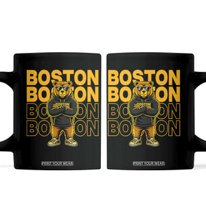 Retro Boston Ice Hockey Coffee Mug Fear The Bear TS10 Black Print Your Wear