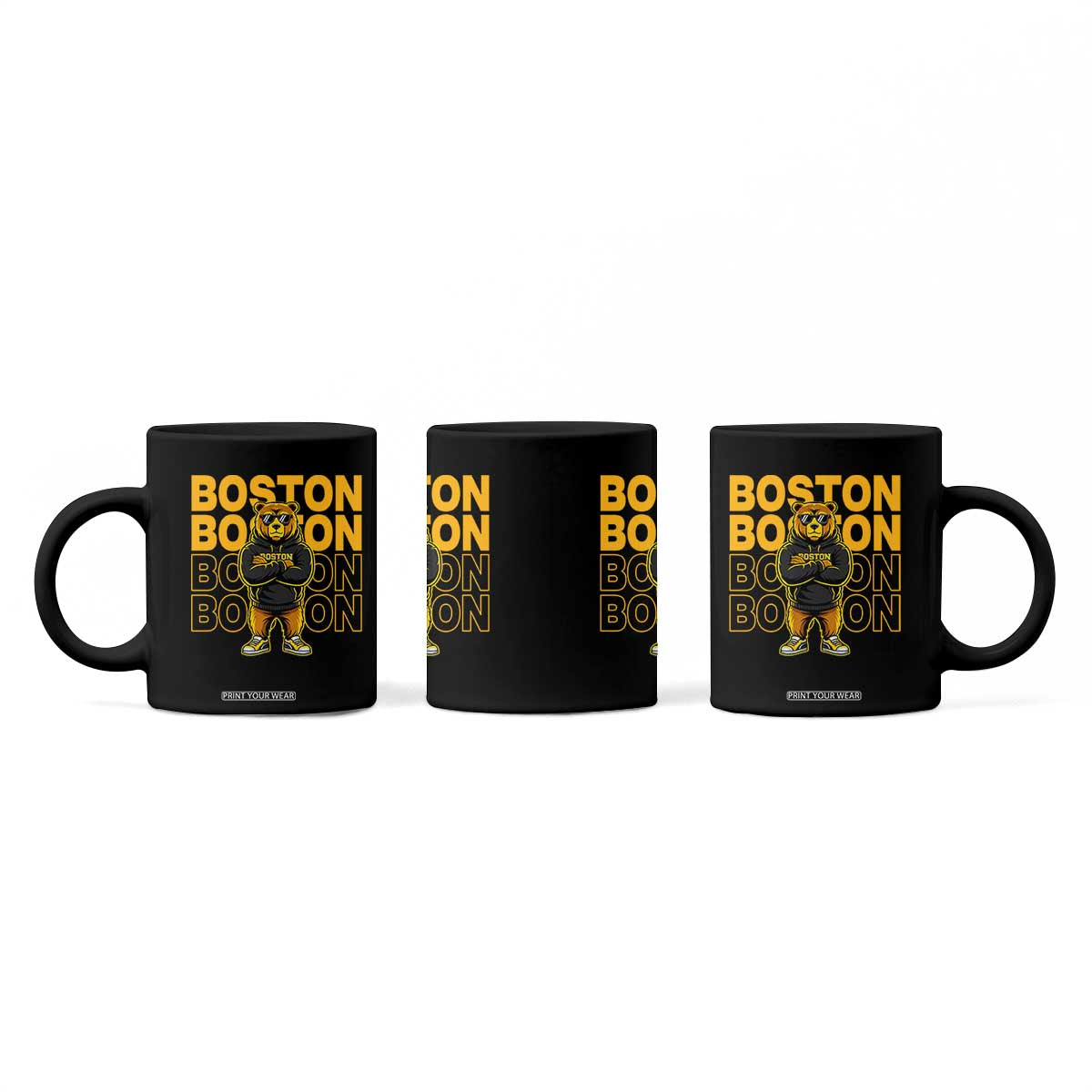 Retro Boston Ice Hockey Coffee Mug Fear The Bear TS10 Print Your Wear