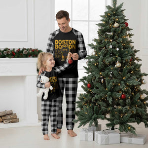Retro Boston Ice Hockey Plaid Pajama Set Fear The Bear TS10 White Plaid Print Your Wear