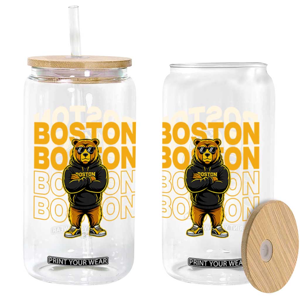 Retro Boston Ice Hockey Glass Can Fear The Bear TS10 Print Your Wear