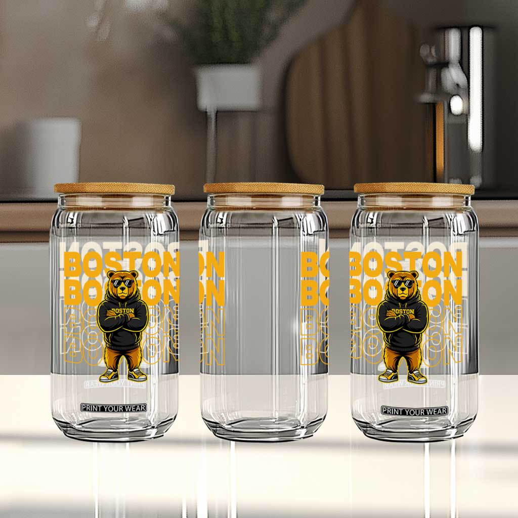 Retro Boston Ice Hockey Glass Can Fear The Bear TS10 Print Your Wear