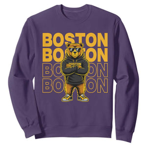 Retro Boston Ice Hockey Sweatshirt Fear The Bear TS10 Purple Print Your Wear
