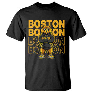 Retro Boston Ice Hockey T Shirt Fear The Bear TS10 Black Print Your Wear